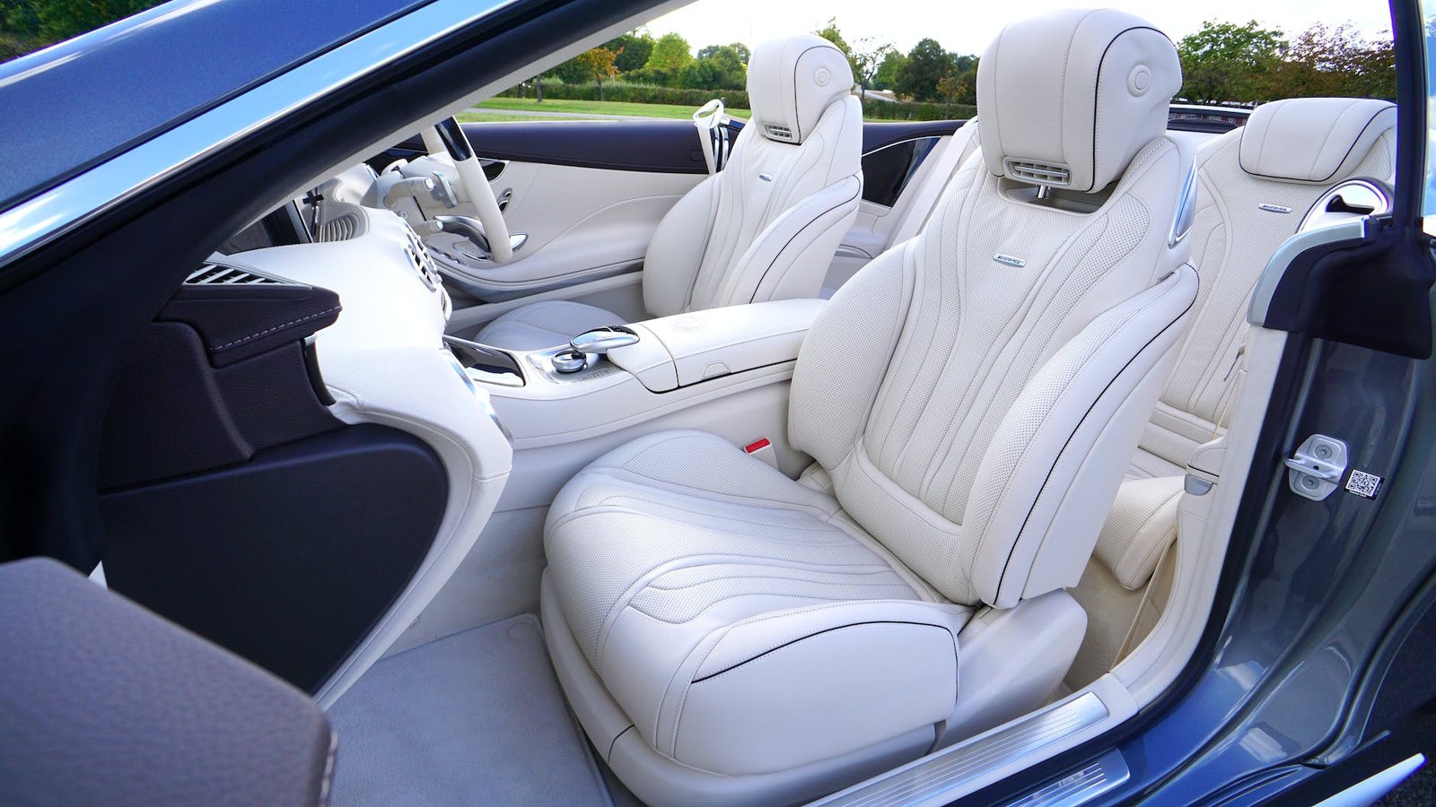 white leather car bucket seat